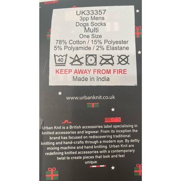 Urbanknit Mens Three Pack Holiday/Dog Socks Size US 10-13 NWT - Picture 8 of 8